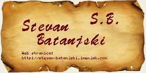 Stevan Batanjski vizit kartica